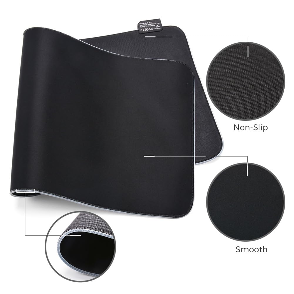 RGB Plain Black Mouse pad