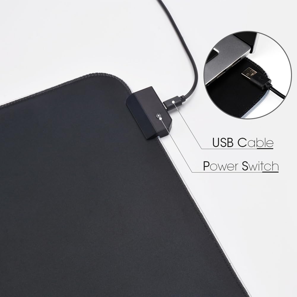 RGB Plain Black Mouse pad
