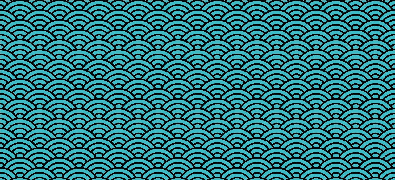 Japanese Cloud Deskmat - Blue and black