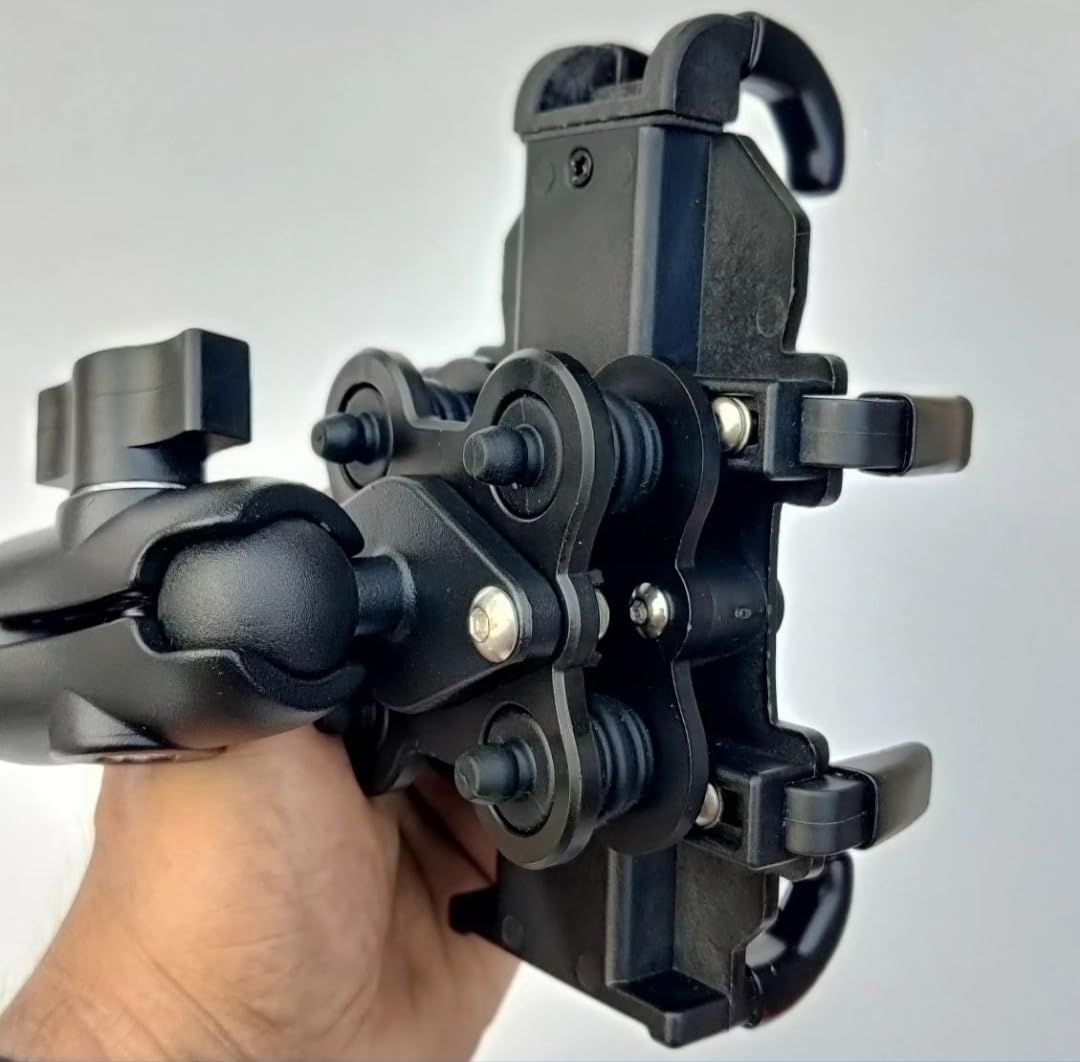 BSDDP Anti Vibration,Shock Proof Mobile Holder GPS Bracket Clip, 360° View, Riding Scooter, Bicycle, Bike Accessories, 4-6, 7 in Mobile Phone Smartphone