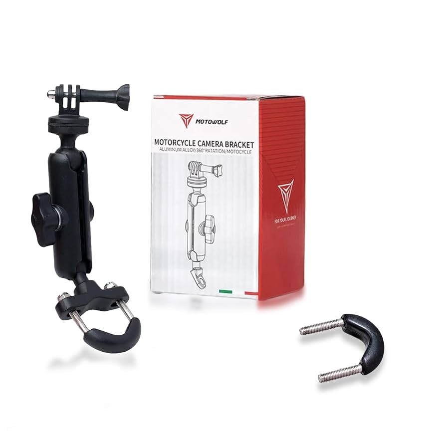 Motowolf Action Camera Holder for Motorcycle Handlebar Mount
