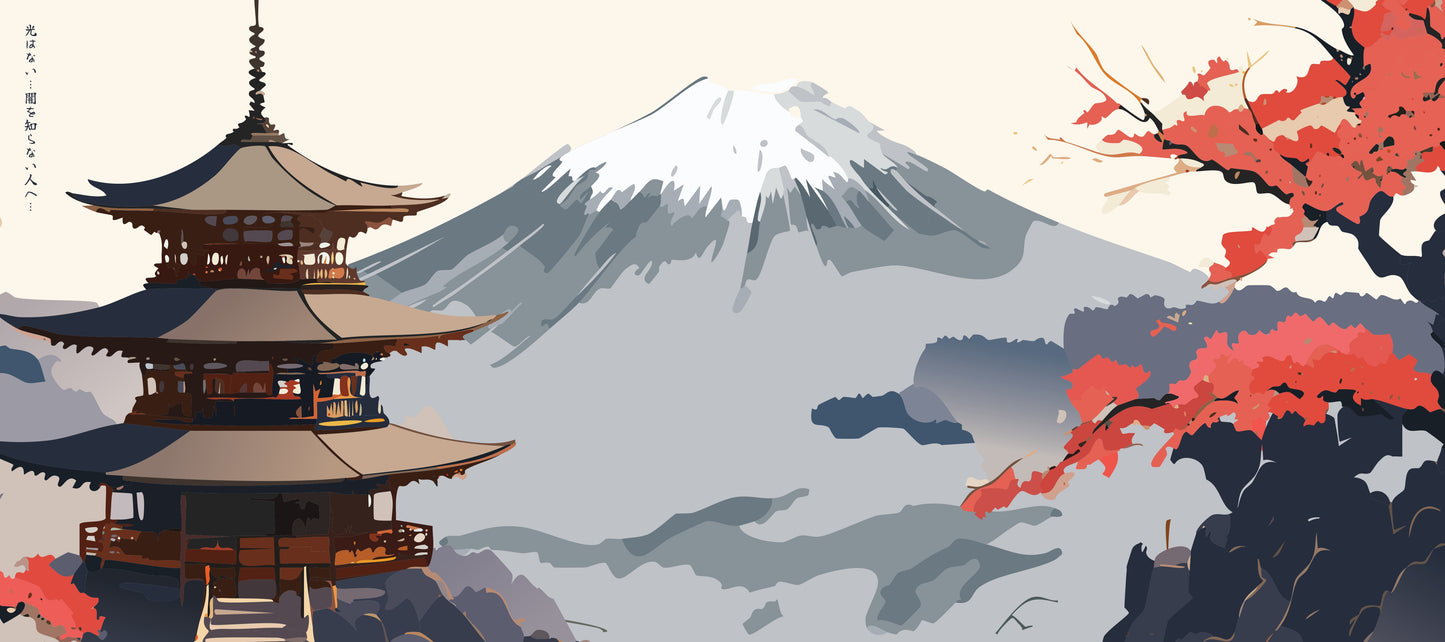 Mount Fuji Japanese themed Deskmat