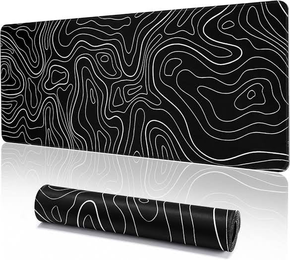 Topography Gaming Deskmat - Large XL (80cm x30 cm) Non-Slip Water-Resistant (stitched)