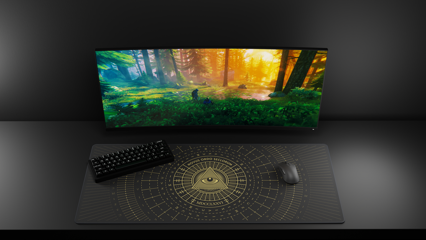 Illuminati Deskmat- Black and Gold