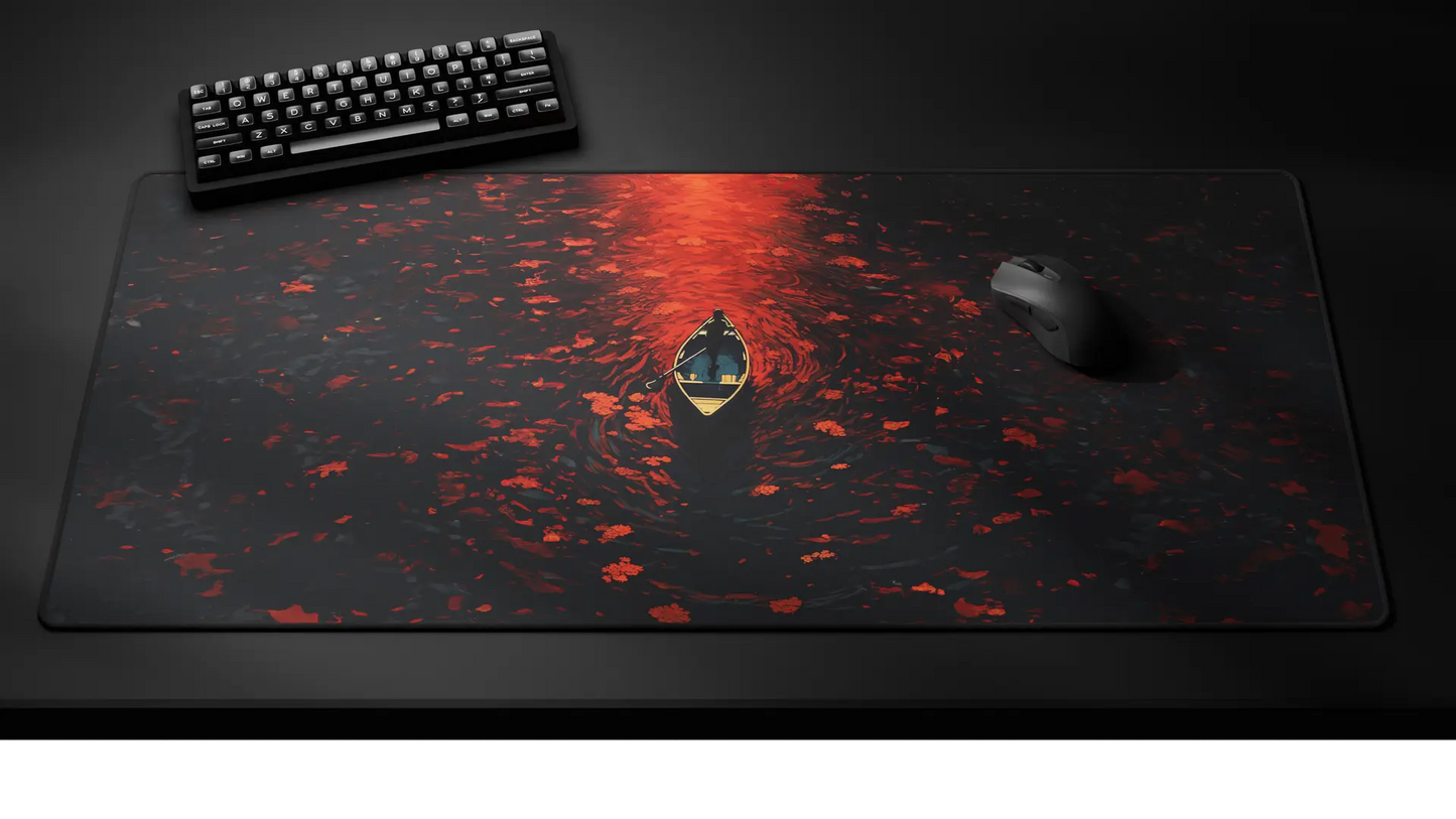 Crimson Drift Deskmat
