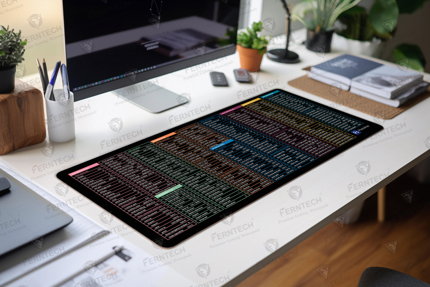 English Shortcut Keys Mouse Pad Large Deskpad 90cm x 40cm 2mm thickness