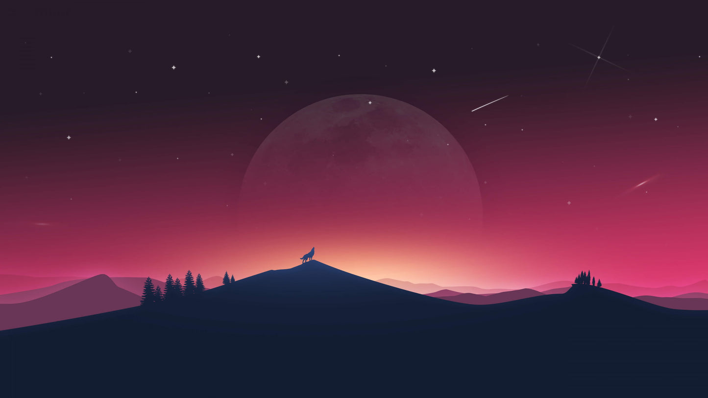 Pink Sunset Landscape Desk Mat