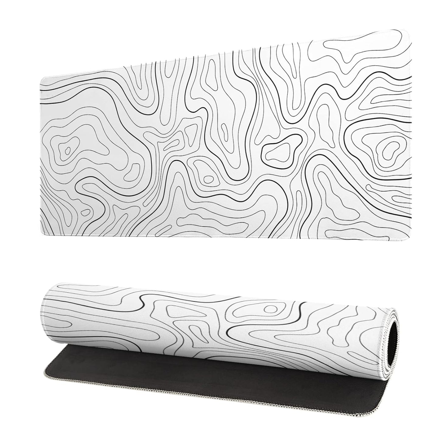 White Topography Deskmat- 2MM Thickness