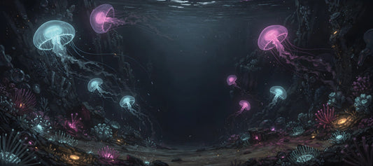 Abyss Glow Jellyfish Deskmat