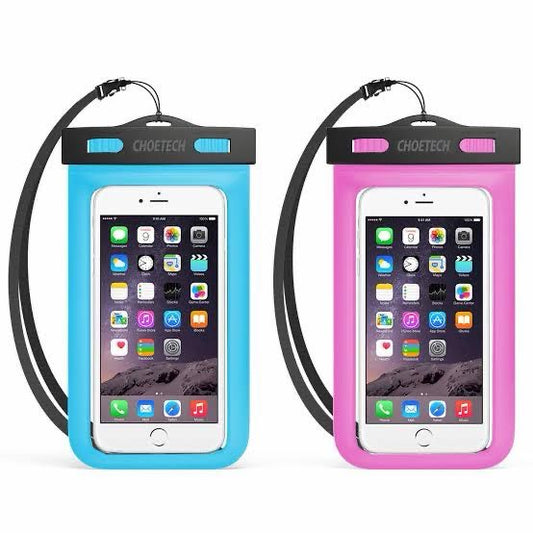 2 Pack Waterproof Mobile Case (Blue and Pink)