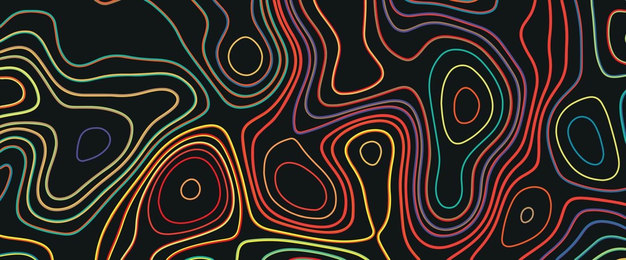 Neon Topography Deskmat