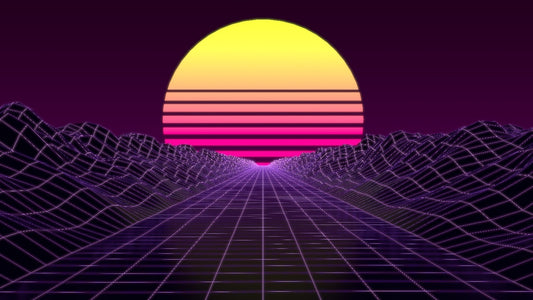 Neon Horizon Deskmat