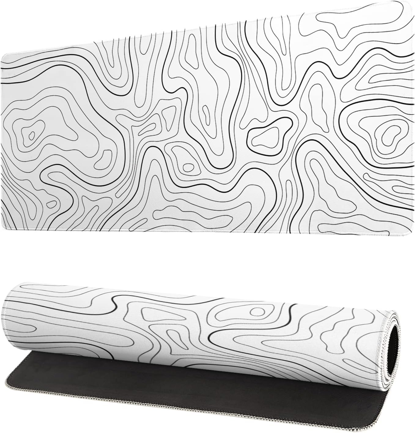 Topography Gaming Deskmat - Large XL (80cm x30 cm) Non-Slip Water-Resistant (stitched)