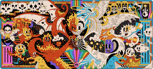 Heaven vs Hell – Cartoon Chaos Deskmat