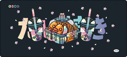 Taiyaki & Bubble Tea Delight Deskmat (Black)