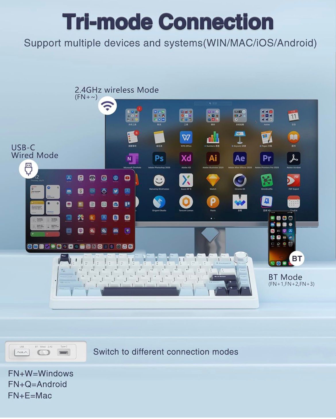 Aula F75 Gasket Wireless Mechanical Keyboard