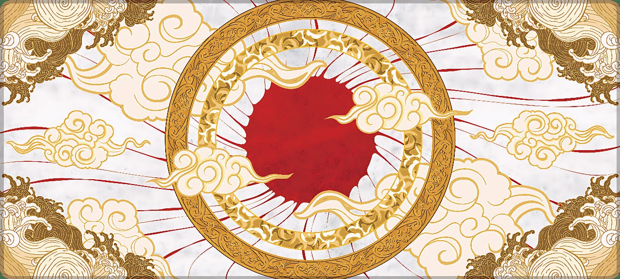 White And Red Eclipse Deskmat