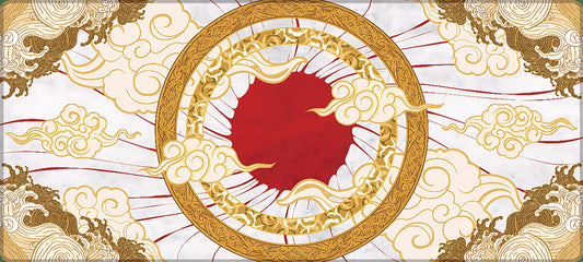White And Red Eclipse Deskmat
