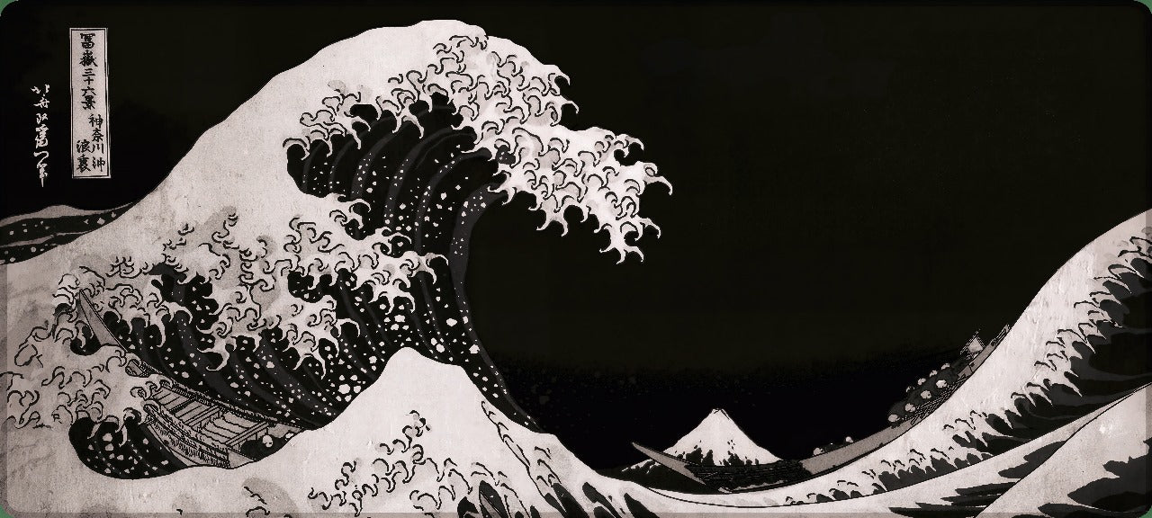 The Great Wave Of Kangawa Deskmat- Black