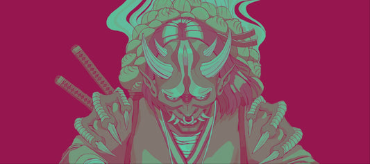 Oni Samurai Neon Deskmat
