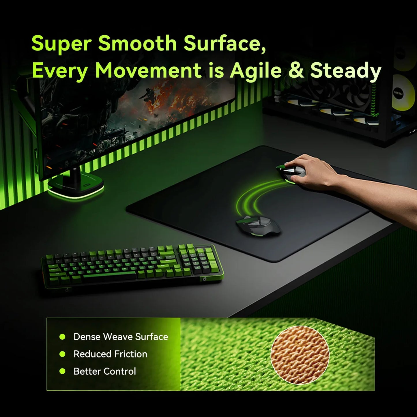 Humanex AX6-BM FeatherGlide Professional Gaming 49x42 cm Mouse Pad