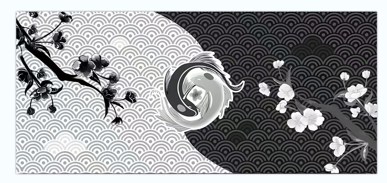 Koi Blossom Serenity Deskmat (Black) (Copy)