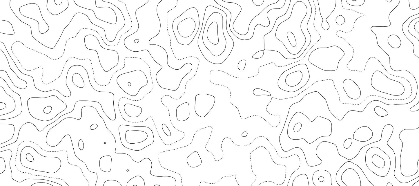 Topographic Contour Deskmat – White Edition