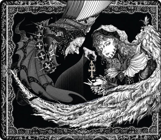 Eclipsed Covenant – Gothic Monochrome Mousepad 40 x 45 cm 4 mm thickness