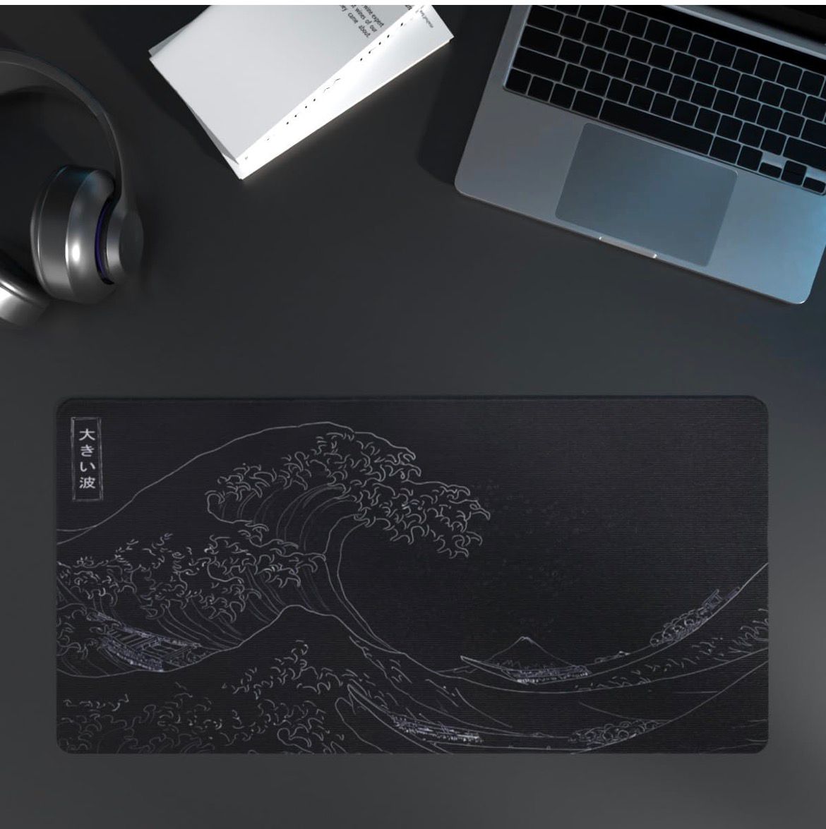 The Great Wave Deskmat (Black)