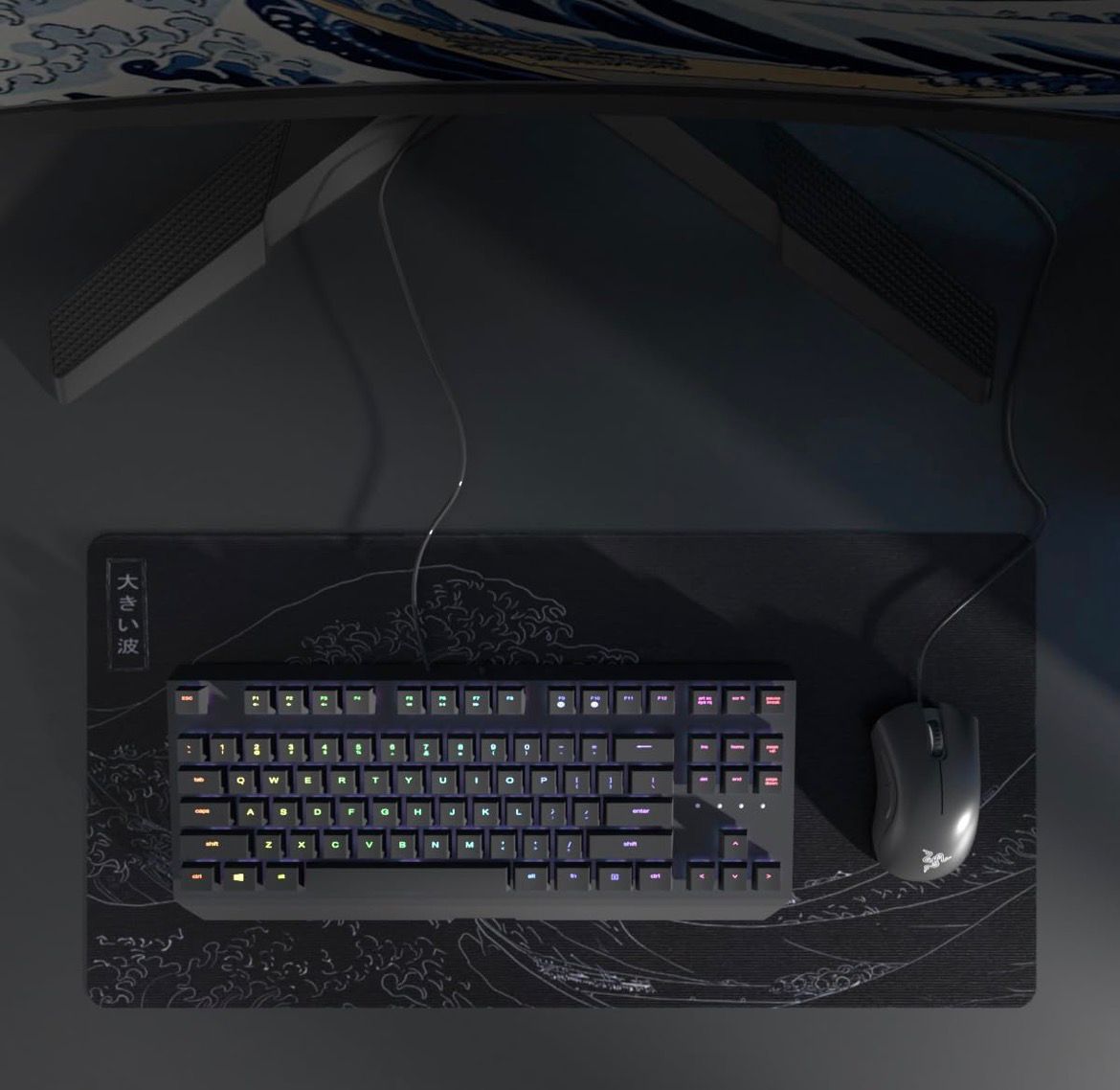 The Great Wave Deskmat (Black)